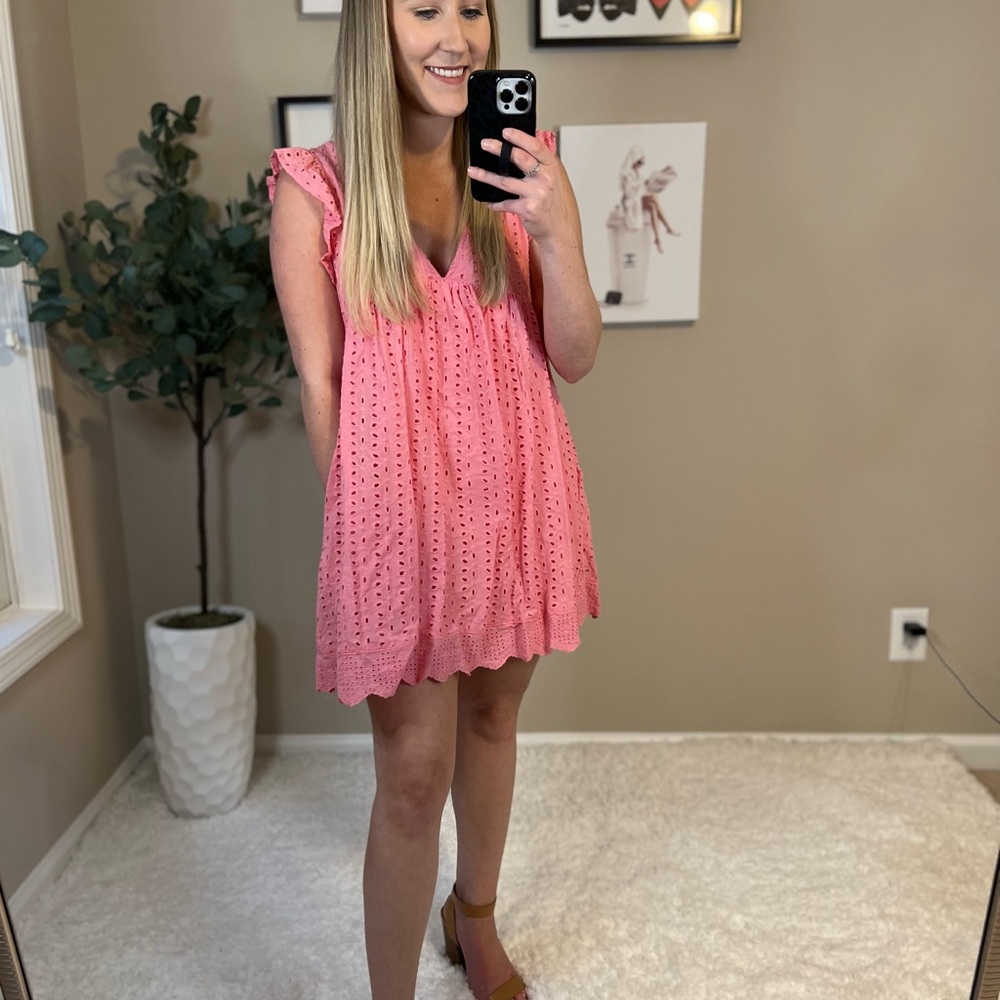 Pink Eyelet Dress